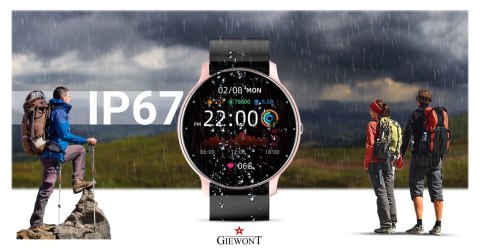 Smartwatch Giewont GW120-3 Różowe Złoto-Czarny