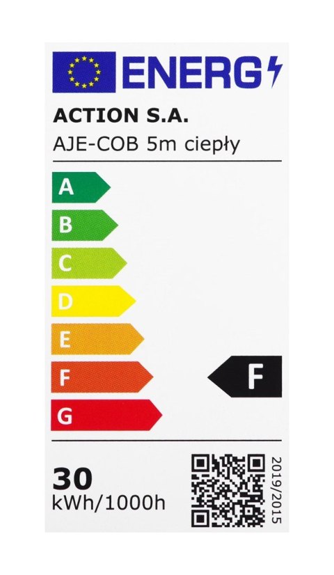 Taśma LED COB 5m barwa ciepła IP20