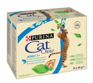 Karma Cat Chow Adult Łosoś Fasolka Multipack 10x85g