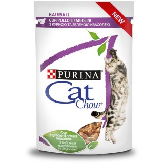 Purina Cat Chow Hairball z kurczakiem i zieloną fasolką w sosie 85g