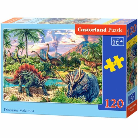 CASTORLAND Puzzle 120el. Dinosuar Volcanos - Dinozaury przy wulkanach