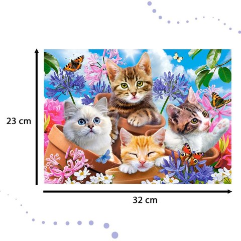 CASTORLAND Puzzle 120el. Kittens with Flowers - Koty w kwiatach