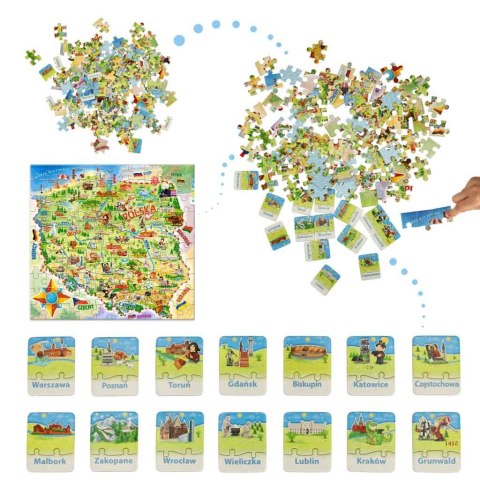 CASTORLAND Puzzle edukacyjne Mapa Polski