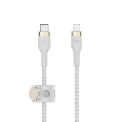 BELKIN KABEL USB-C - LTG OPLOT SILICONE 1M BIAŁY