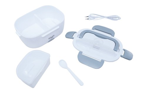 Adler AD 4474 grey Pojemnik na żywność podgrzewany lunch box zestaw pojemnik separator łyżeczka 1,1 L