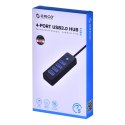 ORICO HUB USB-C 4X USB-A 3.1, CZARNY