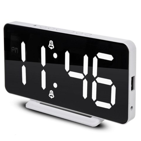 Zegar z alarmem i funkcją termometru GreenBlue biały GB383