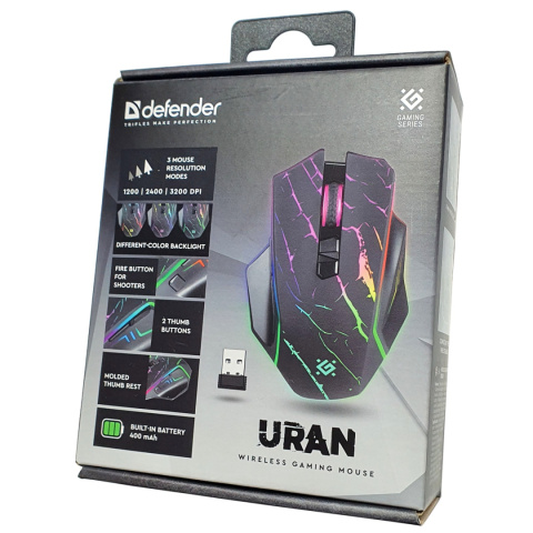 MYSZ DEFENDER GM-503 URAN OPTIC RF RGB 3200dpi 8P