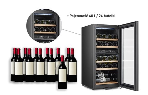 Lodówka na wino 24 butelki/ 60 litrów