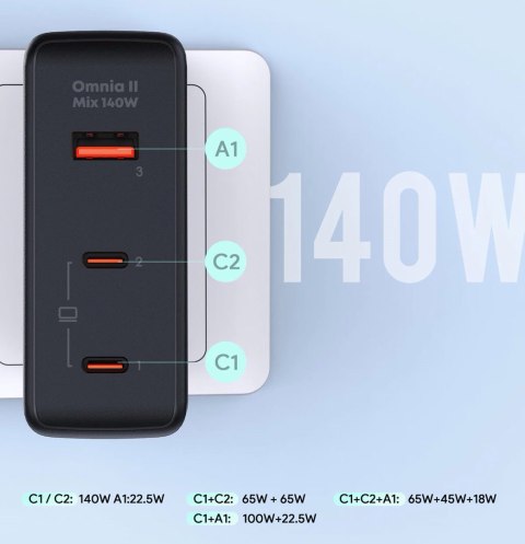 AUEKY PA-B7O ŁADOWARKA SIECIOWA GAN USB-C 140W PD