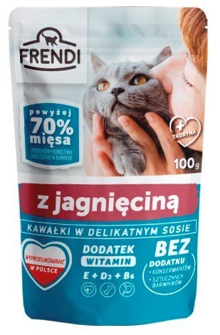 FRENDI Kawałki w sosie z jagnięciną dla kota 100g