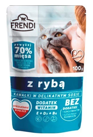 FRENDI Kawałki w sosie z rybą dla kota 100g