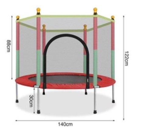 Trampolina ogrodowa dla dzieci 140cm czerwona