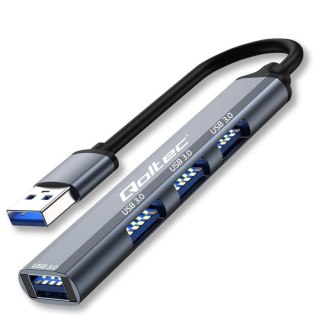 Hub Qoltec adapter USB 3.0 4w1 | 4x USB 3.0