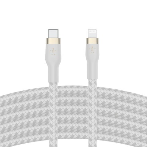 BELKIN KABEL USB C - LTG OPLOT SILICONE 3M BIAŁY