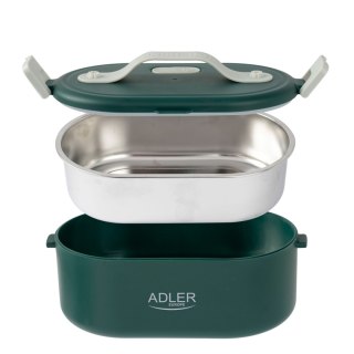 Adler AD 4505 green Pojemnik na żywność podgrzewany lunch box zestaw pojemnik separator łyżeczka 0,8L 55W