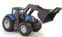 DUŻY TRAKTOR NEW HOLLAND Z ŁYŻKĄ OTWIERANE DRZWI 1:16