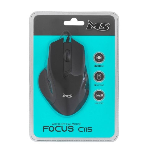 MYSZ PRZEWODOWA MS FOCUS C115 3200dpi 6P CZARNA