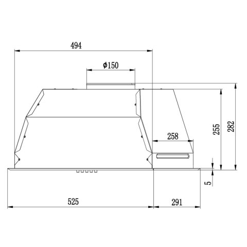 Okap kuchenny do zabudowy 52 cm Berdsen BT-232 czarny