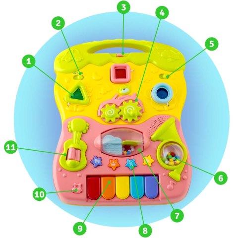 Chodzik edukacyjny z muzyką 2w1 RK-744 Ricokids różowy