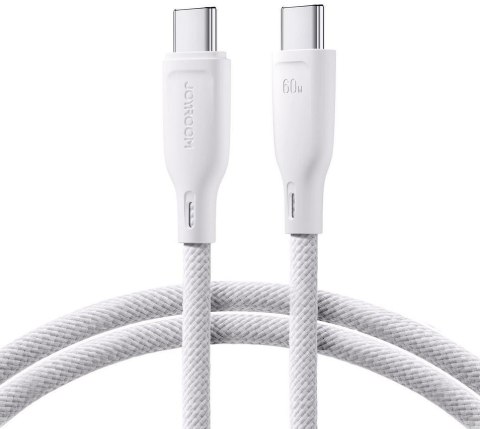 KABEL USB-C / USB-C Joyroom SA34-CC3 100cm 60W 5A PD W OPLOCIE BIAŁY