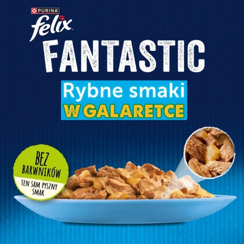 FELIX Fantastic Łosoś w galaretce + Gładzica w galaretce - saszetki dla kota - 4x85g