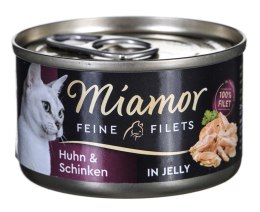 MIAMOR Feine Filets - filety mięsne smak: kura z szynką i ryżem 100g