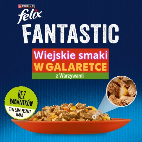 Karma Felix Fantastic Mięso z warzywami 4x85g