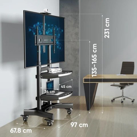 Mobilny stojak do TV 50"-86" do 90 kg ONKRON TS1881 Czarny