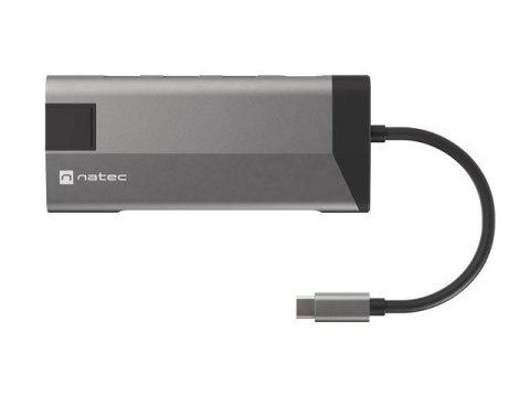 MULTIPORT ADAPTER NATEC FOWLER PLUS USB-C 8W1 HUB -> USB 3.0 3X, HDMI 4K, USB-C PD, RJ45, SD, MICRO