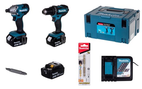 MAKITA ZESTAW COMBO 18V DLX2339JX1 (DDF482+DTD156) 3x5,0Ah MAKPAC