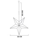 Gwiazda świecąca welurowa czarna wisząca 60 cm