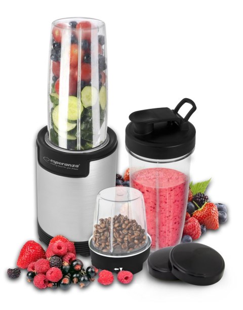 Blender sportowy do mielenia Esperanza NUTRI BOMB EKM030 (900W; kolor czarno-srebrny)