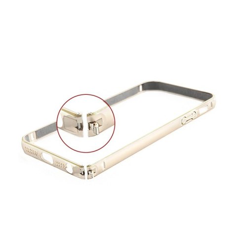 Qoltec Ramka ochronna na Apple iPhone 5/5s | srebrna | aluminiowa