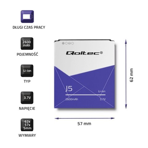 Qoltec Bateria do Samsung Galaxy J5 | J500 | 2600mAh