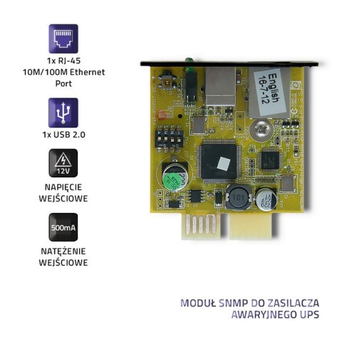 Qoltec Moduł SNMP do zasilacza awaryjnego UPS