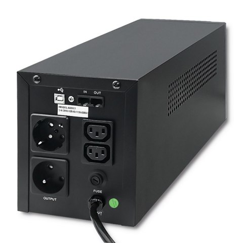 Qoltec Zasilacz awaryjny UPS | Monolith | 1000VA | 600W | LCD | USB