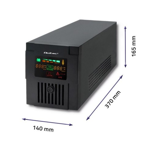 Qoltec Zasilacz awaryjny UPS | Monolith | 1500VA | 900W | LCD | USB