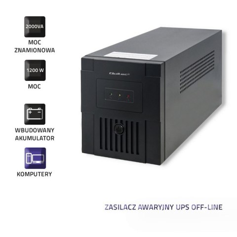 Qoltec Zasilacz awaryjny UPS | Monolith | 2000VA | 1200W