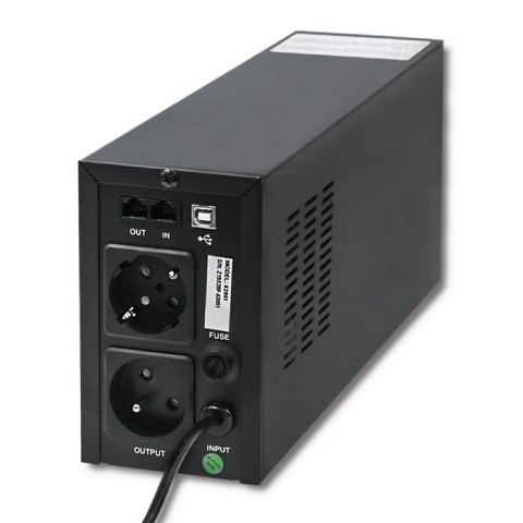 Qoltec Zasilacz awaryjny UPS | Monolith | 800VA | 480W | LCD | USB