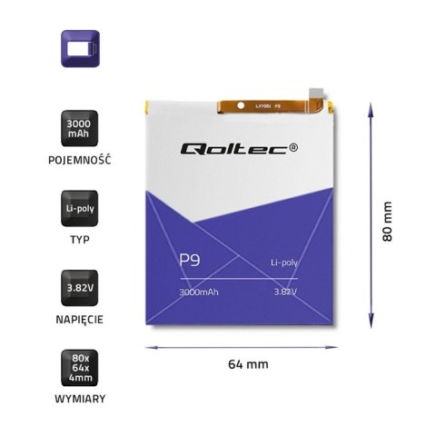 Qoltec Bateria do Huawei P9 | 3000mAh