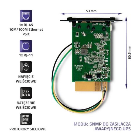 Qoltec Moduł SNMP do zasilacza awaryjnego UPS