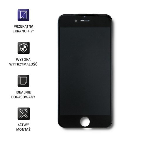 Qoltec Wyświetlacz dotykowy LCD do iPhone 6 | ramka czarna