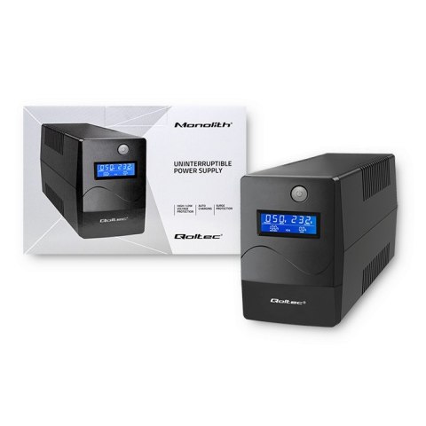 Qoltec Zasilacz awaryjny UPS | Monolith | 450VA | 240W | LCD | USB | RJ45