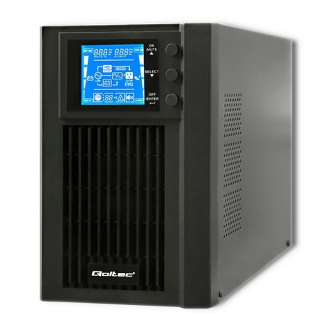 Qoltec Zasilacz awaryjny UPS | On-line | Pure Sine Wave | 1kVA | 800W | LCD | USB