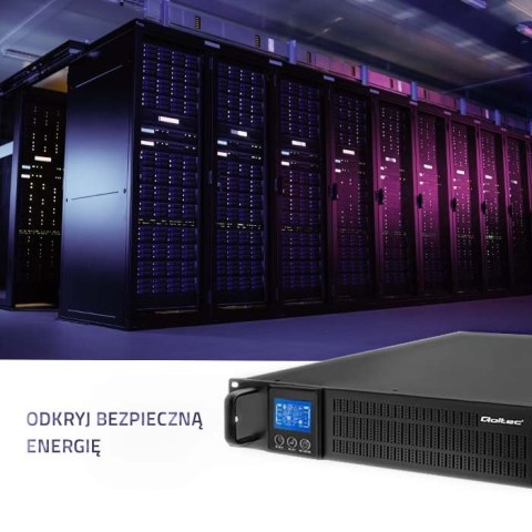 Qoltec Zasilacz awaryjny UPS RACK | 2KVA | 1600 W | LCD