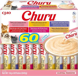 INABA CAT CHURU VARIETIES tuńczyk - przysmak dla kota 60 x 14 g