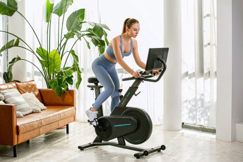 Rower spinningowy, stacjonarny, magnetyczny OVICX Q200X z ekranem dotykowym 15,6" TFT, WIFI bluetooth&app