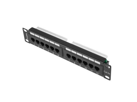 Patch panel Lanberg PPU5-9012-B (1U; 10"; kat. 5e; UTP; 12xRJ-45)