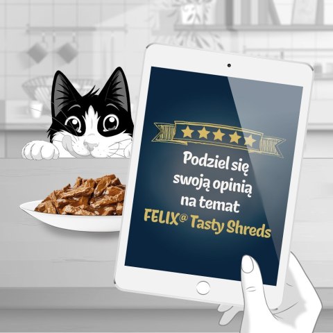 FELIX Tasty Shreds z kaczką i indykiem - mokra karma dla kota - 4x 80g